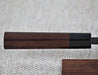 Ohishi SLD Migaki Tsuchime 105mm Ajikiri close up of Ebony handle with black Pakka wood bolster