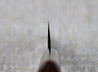 Ohishi Aogami 2 Kurouchi/Tsuchime 180mm Gyuto(Chef) kitchen knife close up of blade bevel