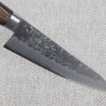 Ohishi Ginsan 240mm Gyuto (Chef/Cook) Japanese Kitchen Knife close up of the blade , Nashiji (Pear Skin) finish and integral bolster
